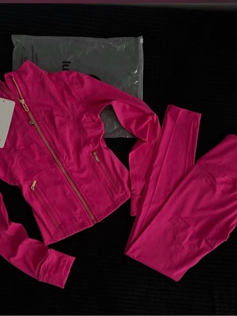 lululemon athletica Hot Pink Track Jacket & Joggers Set